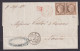 French India, Sc 22 (Yv 20), Pair On 1873 Cover From PONDICHERRY To France, Cert - Covers & Documents