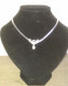 Collier Argent .835, Pendentif 6 Swarovski ** COMME NEUF ** - Collane/Catenine