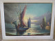 Tableau Marine Lumineuse Clair Obscure Signée Luigi 1950/1960 - Oleo