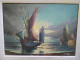 Delcampe - Tableau Marine Lumineuse Clair Obscure Signée Luigi 1950/1960 - Huiles