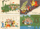 Illustrateur Dubout - Lot E 8 Cartes - Train, Corrida, Pub Noyrigat, Voiture, Peche, Ski, Visite - Dubout