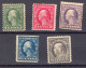 Etats Unis 1916 Yvert 199B *, 200B*, 201B , 203B*, 212A*. 201B : Neuf Sans Gomme Ou Faiblement Oblitere. - Unused Stamps