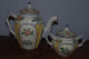 B15 Ancien Faience Desvres Signé MF Masse Frères Antique Coffee Set Cafetiere Jaune Sucrier Tasse Cup - Quimper/Henriot (FRA)