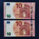 EURO SPAIN 10 V012B1 VB LAGARDE UNC, PAIR CORRELATIVE RADAR2 - 10 Euro