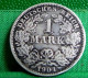 ALLEMAGNE 1 MARK 1901 Muldenhütten E  - Aigle Impérial, Second Type. Argent . DEUTSCHES REICH SILVER GERMANY COIN - 1 Mark