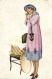PC ARTIST SIGNED, MEUNIER, PARISIENNES Á LA MODE, Vintage Postcard (b50630) - Meunier, S.