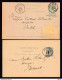 DDBB 907 - CANTONS DE L'EST - 2 X Entier Postal MONTZEN 1890/1901 - Cachets Privés Bleu Et Violet Notaire Xhaflaire - Cartes Postales 1871-1909