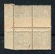 !!! BLOC DE 4 DU 65C TYPE PAIX OUTREMER N°365 IMPRESSION SUR RACCORD NEUF ** - Unused Stamps