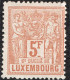 Luxembourg 1882 5 Fr Allegorie Perf 13½, 1 Value MH - 1912.2042 - 1882 Allegorie