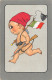 Illustrateur   Pippo   Jeune Enfant  Guerrier Nu . Fusil Et Drapeau Italien    ( Voir Scan) - Other & Unclassified