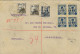 1938 SEVILLA , CERTIFICADO CIRCULADO ENTRE HUÉVAR Y LISBOA , FRANQUEO CON SELLOS PATRIÓTICOS , LLEGADA  , AMBULANTE - Brieven En Documenten
