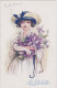 Cm - Cpa Illustrée A. Wuyts - La Violette (femme Au Chapeau Et Brassée De Violettes) - Wuyts