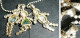 Rare Chaine Et 3 Pendentifs Personnages, En Argent Et Cristal De Swarovski - Collane/Catenine