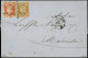 Let EMISSION DE 1849 - 1 Et 5, 10c. Et 40c. Obl. ETOILE S. LSC De Paris à MARSEILLE 29/12/52, TB. J Et C - 1849-1876: Periodo Classico