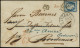 Let EMPIRE NON DENTELE - 14A  20c. Bleu, P.d., Obl. PC 441 S. LAC De LUBECK 22/6/55, Différents Cachets, Arr. BORDEAUX E - 1849-1876: Classic Period