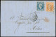 Let EMPIRE NON DENTELE - 14A  20c. Bleu T I Et N°16 40c. Orange Obl. PC 1896 S. LAC, Càd T15 MARSEILLE 31/7/58, Arr. MIL - 1849-1876: Klassik