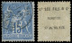 TYPE SAGE - 90   15c. Bleu, Obl., Pub SEE FILS Et Cie Au Verso, TB - 1876-1898 Sage (Tipo II)