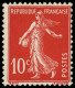 ** VARIETES - 138c  Semeuse Camée, 10c. ECARLATE, TB - Ungebraucht