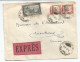 MONACO 75C+2FR25X2 1 DEFAUT LETTRE COVER EXPRES MONACO 1938 POUR SUISSE - Storia Postale