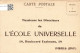 FRANCE - Paris - Ecole Universelle - Service De L'Inscription Et De L'expédition Des Cours - Carte Postale Ancienne - Education, Schools And Universities