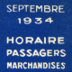 Compagnie De Navigation Paquet.Septembre 1934 Horaires Passagers Marchandises. - Other & Unclassified