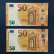 EURO SPAIN 50 V001C4 VA DRAGHI UNC, PAIR CORRELATIVE - 50 Euro