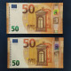 EURO SPAIN 50 V018A1 VB DRAGHI UNC, PAIR CORRELATIVE RADAR2 - 50 Euro