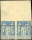 * 90 - 15c. Bleu. Paire Avec Variété De Piquage. Pli. TB. - 1876-1878 Sage (Type I)