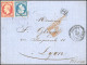 Obl. 14+17 - SAMSOUN. 20c. + 80c. (déf.) Empire Non Dentelé Obl. PC 4013 S/lettre Frappée Du CàD Perlé De SAMSOUN - TURQ - 1849-1876: Période Classique