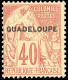** 24 - 40c. Rouge-orange. Surcharge "GUADELOUPE". SUP. - Other & Unclassified