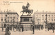 BELGIQUE - Bruxelles - Statue Godefroid De Bouillon - Animé - Carte Postale Ancienne - Squares