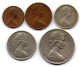 AUSTRALIA, Set Of Five Coins 1, 2, 5, 10, 20 Cents, Bronze, Copper-Nickel, Year 1973-78, KM # 62, 63, 64, 65, 66 - Unclassified