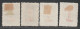 TAIWAN (Formose) - Timbres-Taxe  N°6/9 * (1949) Avec Surcharge Carmin - Timbres-taxe