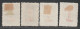 TAIWAN (Formose) - Timbres-Taxe  N°6/9 * (1949) Avec Surcharge Carmin - Portomarken