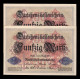 Alemania Germany Pareja Correlativa 50 Mark 1914 Pick 49b Sc Unc - 50 Mark