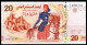 20 Dinars 2011-P93a-Neuf**// Unc**-écriture érronée (l'école Sadiki) 3 Scans-3 Images ( ENVOI GRATUIT)-(FREE SHIPPING) - Tunisia