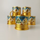 Delcampe - Vintage Soviet Russian Set Of 6 Podstakannik Tea Cup Holders USSR Enamel #5415 - Tassen