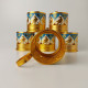 Delcampe - Vintage Soviet Russian Set Of 6 Podstakannik Tea Cup Holders USSR Enamel #5415 - Cups