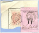 _V735:SP11/perfo: A&F./ V.: Fragment Met Vignet PETITS PAQUETS:N°77:Type Bb:BRUXELLES-NORD &Type B>Wachtebeke - Sin Clasificación