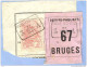 _V855: BRUXELLES-MIDI 3 __A  27 NOVE 1891  >  BRUGES  - 3: Plat & Recht: SP11/ Fragment Met  " étiquet: PETITS PAQUETS:6 - Dokumente & Fragmente