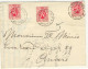 Np93: Brief Met 3x N°282 : - 1929-1937 Leone Araldico