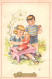 FANTAISIE - Bonne Année - Nouvel An - Enfants Avec Une Poupée - Carte Postale Ancienne - New Year