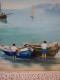 Delcampe - P. VOLODTCHENKO Huile Sur Isorel Grand Format Marine Titrée "Cannes Vue De L'Esterel Pêcheurs" Datée 1952 - Oils