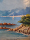 Delcampe - P. VOLODTCHENKO Huile Sur Isorel Grand Format Marine Titrée "Cannes Vue De L'Esterel Pêcheurs" Datée 1952 - Oils