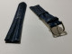 Bracelet De Montre En Cuir De Saumon Neuf - Bleu  - Fait Main En France 20mm Livré Avec 2 Pompes Inox - Other & Unclassified