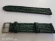 Bracelet De Montre En Cuir Boucle Inox Signée Neuf Vert  - Fait Main En France 18mm Livré Avec 2 Pompes Inox - Other & Unclassified