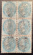 India 1865 SG 55 1/2a Pale Blue Scarce Block Of Six With Interesting Pmk (Queen Victoria - 1858-79 Compañia Británica Y Gobierno De La Reina