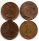 JERSEY, Set Of Four Coins 1/12 Shilling, Bronze, Year 1945-66, KM # 20, 21, 23, ,26 - Jersey