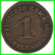 ALEMANIA – GERMANY - IMPERIO MONEDA DE COBRE DIAMETRO 17.5 Mm. DEL AÑO 1885 – CECA-A- KM-1  GOBERNANTE: GUILLERMO I - 1 Pfennig