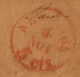 (N90) USA Cover LAC - Red Postmarks  Paid  5 Cts & New York   - Sag Harbor N.Y. - 1845. - …-1845 Préphilatélie